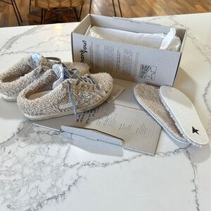 Golden Goose Super Star shearling sabot natural Beige Sneakers NWT